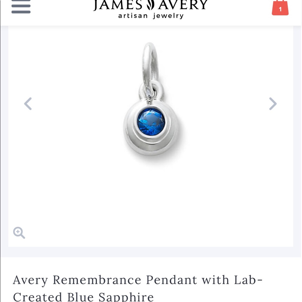 James Avery Sapphire Necklace Charm